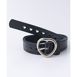 Pine Kids Solid Heart Shape Buckle Belt - Black