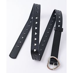 Pine Kids Solid Heart Shape Buckle Belt - Black