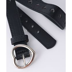 Pine Kids Solid Heart Shape Buckle Belt - Black