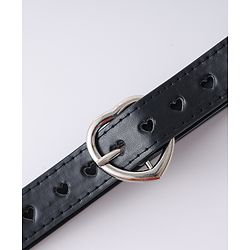Pine Kids Solid Heart Shape Buckle Belt - Black