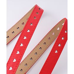 Pine Kids Solid Heart Shape Buckle Belt- Red