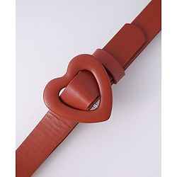 Pine Kids Free Size Belt with Heart Shape Buckle - Brown