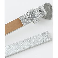 Pine Kids Free Size Belt with Heart Shape Buckle - Silver
