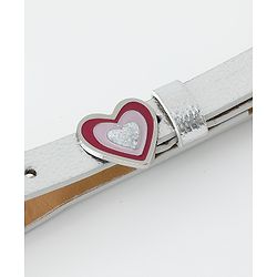 Pine Kids Free Size Belt with Heart Shape Buckle - Silver