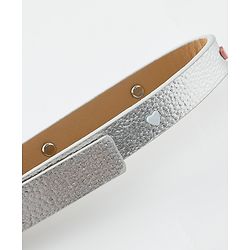 Pine Kids Free Size Belt with Heart Shape Buckle - Silver