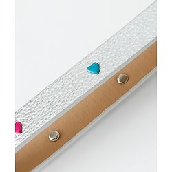 Pine Kids Free Size Belt with Heart Shape Buckle - Silver
