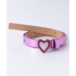Pine Kids Free Size  Belt with Heart Shape Buckle - Purple