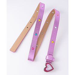 Pine Kids Free Size  Belt with Heart Shape Buckle - Purple