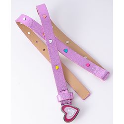 Pine Kids Free Size  Belt with Heart Shape Buckle - Purple