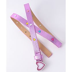 Pine Kids Free Size  Belt with Heart Shape Buckle - Purple
