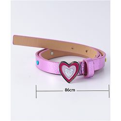 Pine Kids Free Size  Belt with Heart Shape Buckle - Purple