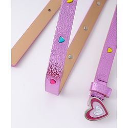 Pine Kids Free Size  Belt with Heart Shape Buckle - Purple