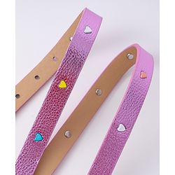 Pine Kids Free Size  Belt with Heart Shape Buckle - Purple