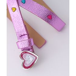 Pine Kids Free Size  Belt with Heart Shape Buckle - Purple