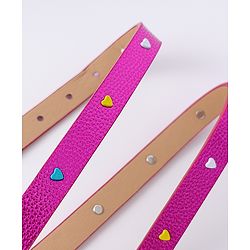 Pine Kids Free Size Belt with Heart Shape Buckle - Fuchsia