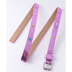 Pine Kids Free Size Belt with Heart Applique - Purple