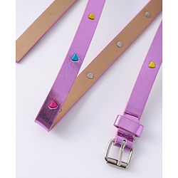 Pine Kids Free Size Belt with Heart Applique - Purple