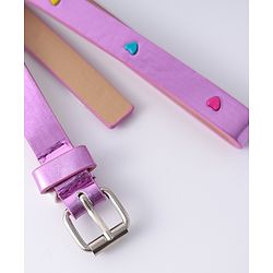Pine Kids Free Size Belt with Heart Applique - Purple