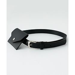Pine Kids Solid Belt  with attach Wallet - Black