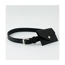 Pine Kids Solid Belt  with attach Wallet - Black