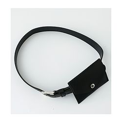 Pine Kids Solid Belt  with attach Wallet - Black