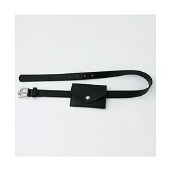 Pine Kids Solid Belt  with attach Wallet - Black