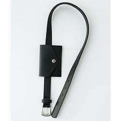 Pine Kids Solid Belt  with attach Wallet - Black