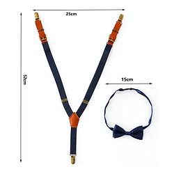 Pine Kids Free Size Bow & Suspender Set - Navy Blue