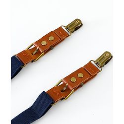 Pine Kids Free Size Bow & Suspender Set - Navy Blue