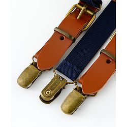 Pine Kids Free Size Bow & Suspender Set - Navy Blue