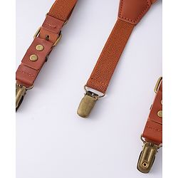 Pine Kids Free Size Bow & Suspender Set - Brown