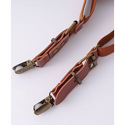 Pine Kids Free Size Bow & Suspender Set - Brown