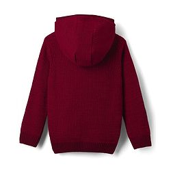 Pine Kids Knit Full Sleeves Hooded Sweater with Number Patch - Dark Red