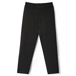 Pine Kids Cotton Lycra Knit Full Length Solid Coloured Leggings Pack Of 2- Black & Green