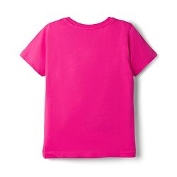 Pine Kids Cotton Knit Half Sleeves T-Shirt With Floral Print - Dark Pink