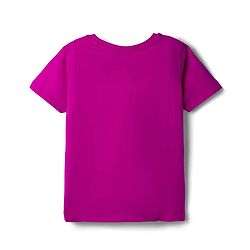 Pine Kids Cotton Knit Half Sleeves T-Shirt With Floral Print - Fuchsia