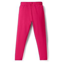 Pine Kids Knit Full Length Solid Leggings with Stretch - Fushsia