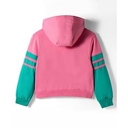 Pine Kids Cotton Knit Full Sleeves Hooded Sweatshirt with Text Print - Pink