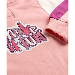 Pine Kids Cotton Knit Full Sleeves Hooded Sweatshirt with Kangaroo Pocket & Text Print - Multicolor