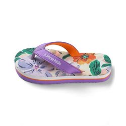 Pine Kids Slip On Floral Printed Flip Flops - Purple