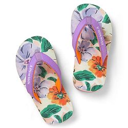 Pine Kids Slip On Floral Printed Flip Flops - Purple