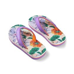 Pine Kids Slip On Floral Printed Flip Flops - Purple