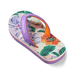 Pine Kids Slip On Floral Printed Flip Flops - Purple