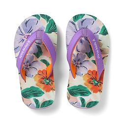 Pine Kids Slip On Floral Printed Flip Flops - Purple