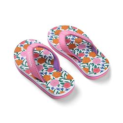 Pine Kids Slip On Flip Flops with Floral Print - Pink