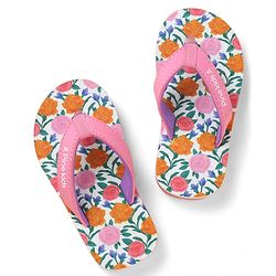 Pine Kids Slip On Flip Flops with Floral Print - Pink