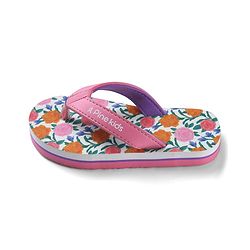 Pine Kids Slip On Flip Flops with Floral Print - Pink