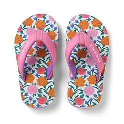 Pine Kids Slip On Flip Flops with Floral Print - Pink