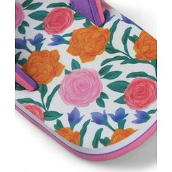 Pine Kids Slip On Flip Flops with Floral Print - Pink