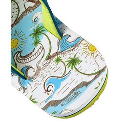 Pine Kids Slip On Flip Flops with Beach Theme Print - Blue